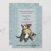 Posh Katten Bruiloft Bewaar de Datum Save The Date (Voorkant / Achterkant)
