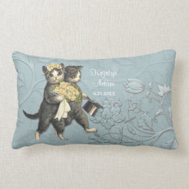 Posh Katten Bruiloft Blauw - Lumbaal Kussen