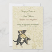 Posh Katten Ivoor Bruiloft ver2 Uitnodiging (Voorkant)