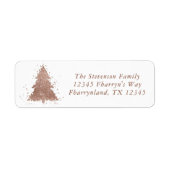 Posh Kerstboom | Glam Roos Gold Adres Etiket (Voorkant)