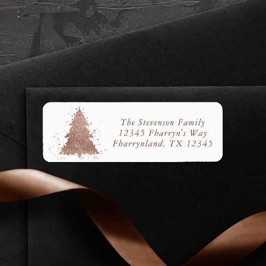 Posh Kerstboom | Glam Roos Gold Adres Etiket