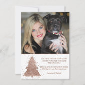 Posh Kerstboom | Glam Roos Gold Foto Feestdagenkaart (Voorkant)