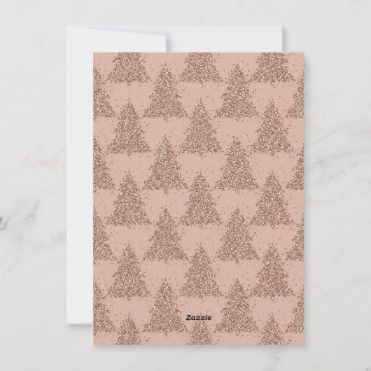 Posh Kerstboom | Glam Roos Gold Foto Feestdagenkaart (Achterkant)
