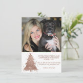 Posh Kerstboom | Glam Roos Gold Foto Feestdagenkaart (Staand voorkant)