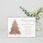 Posh Kerstboom | Glam Roos Gold Party Feestdagenkaart (Staand voorkant)
