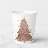 Posh Kerstboom | Glam Roos Goud Luxe Papieren Bekers (Achterkant)