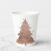 Posh Kerstboom | Glam Roos Goud Luxe Papieren Bekers (Voorkant)