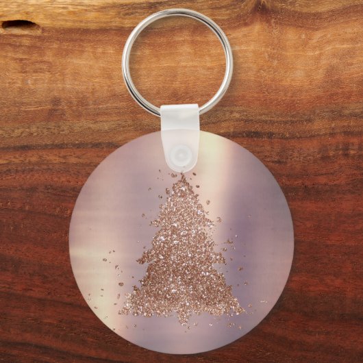 Posh Kerstboom | Glam Roos Goud Luxe Sleutelhanger (Voorkant)