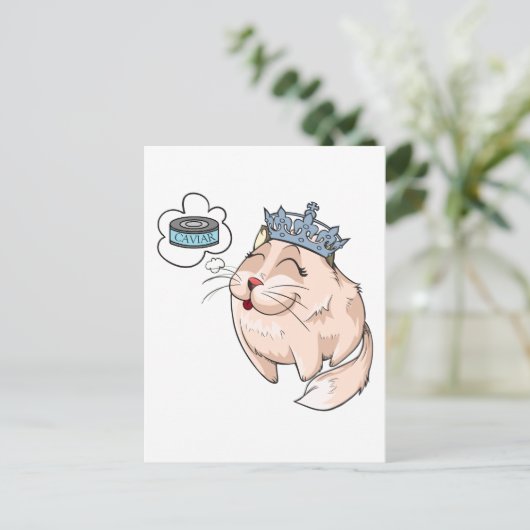 Posh Kitty Dreaming of Caviar Briefkaart (Staand voorkant)