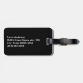 Posh Leopard Print Elegant Black Bow and Name Bagagelabel (Achterkant horizontaal)