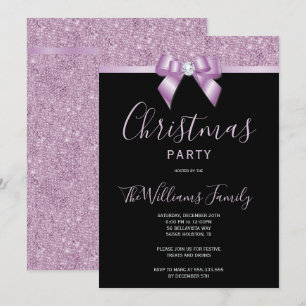 Posh Lila Jewel Bow kerstfeest Kaart