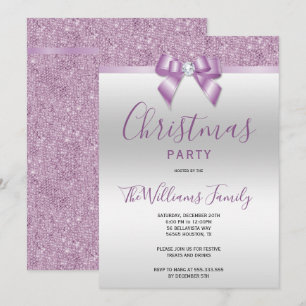 Posh Lila Jewel Bow kerstfeest Kaart