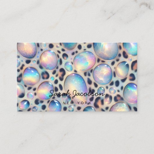 Posh Luxe Opal Iridescente Stijl Visitekaartje (Voorkant)