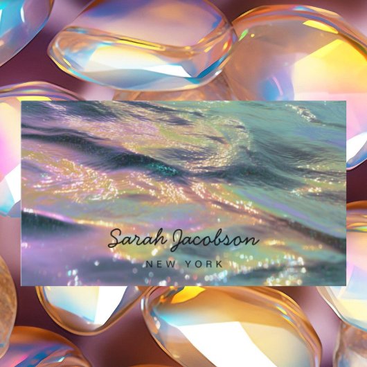 Posh Luxe Opal Iridescente Stijl Visitekaartje