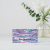 Posh Luxe Opal Iridescente Stijl Visitekaartje (Staand voorkant)