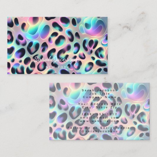 Posh Luxury Opal Iridescent Style Visitekaartje (Voorkant / Achterkant)