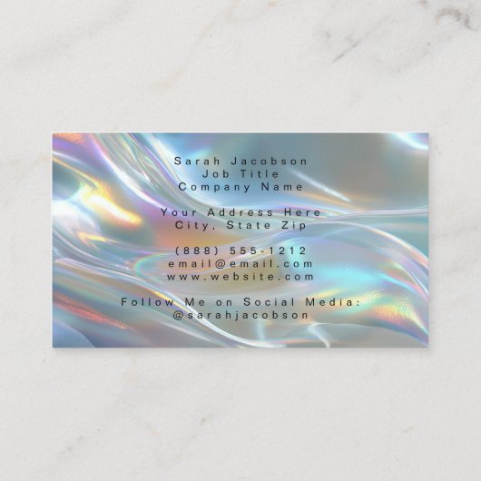 Posh Luxury Opal Iridescent Style Visitekaartje (Achterkant)