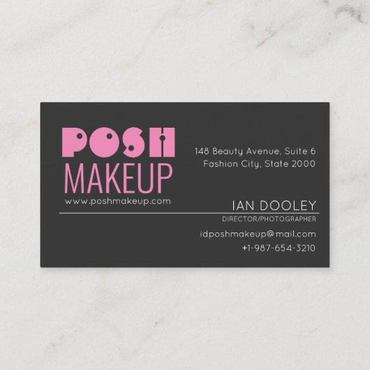 Posh make up Black/Roze Visitekaartje (Achterkant)