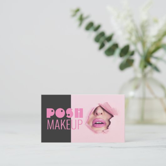Posh make up Black/Roze Visitekaartje (Staand voorkant)