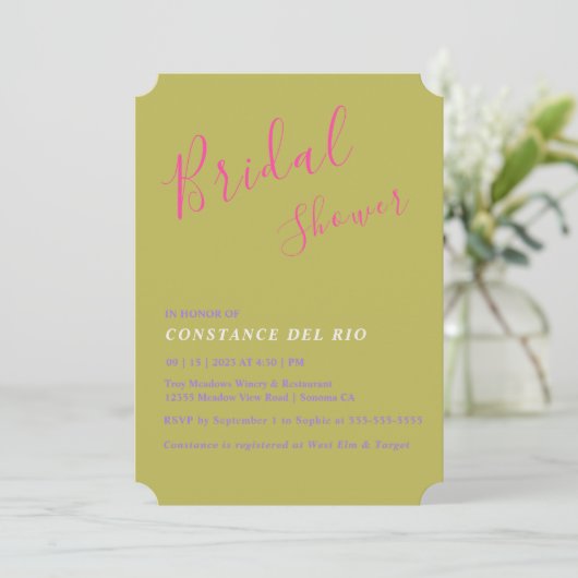 Posh Minimal Bridal Shower Kaart (Staand voorkant)