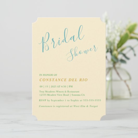 Posh Minimal Bridal Shower Kaart (Staand voorkant)