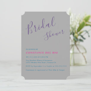 Posh Minimal Bridal Shower Kaart