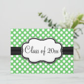 Posh Mint Green Polka Dot Afstuderen Kaart (Staand voorkant)