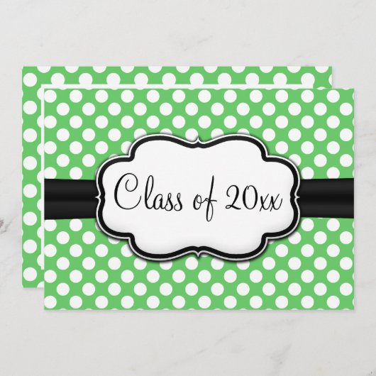 Posh Mint Green Polka Dot Afstuderen Kaart (Voorkant / Achterkant)