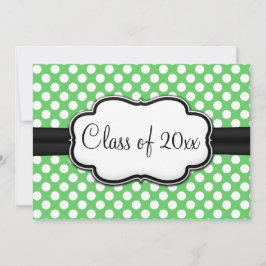 Posh Mint Green Polka Dot Afstuderen Kaart