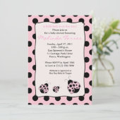 Posh Mod Ladybug 5x7 Roze Baby shower Uitnodiging (Staand voorkant)