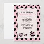 Posh Mod Ladybug 5x7 Roze Baby shower Uitnodiging (Voorkant / Achterkant)