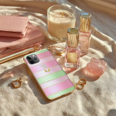 Posh Monogrammering Pastel Roze en Groen Case-Mate iPhone Case