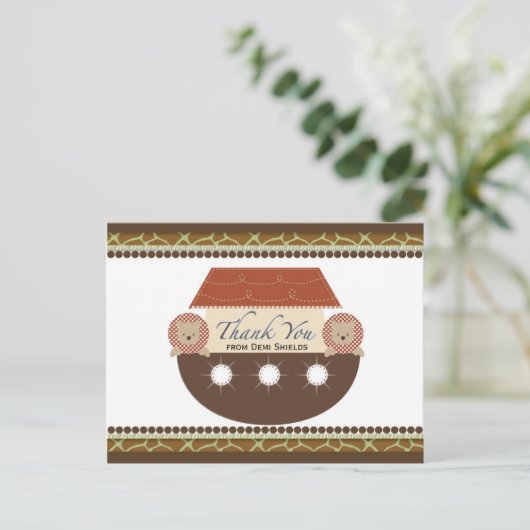 Posh Noah's Ark Flat Dank je wel kaart (Staand voorkant)