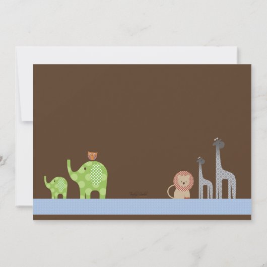 Posh Noahs Ark Invitation Kaart (Achterkant)