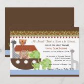 Posh Noahs Ark Invitation Kaart (Voorkant / Achterkant)