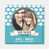 Posh Paar Save De Datum Magneet - Turquoise (Voorkant)