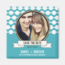 Posh Paar Save De Datum Magneet - Turquoise