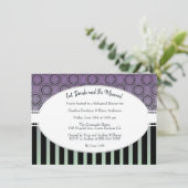 Posh Paars en Green Rehearsal Dinner Invite Kaart (Staand voorkant)