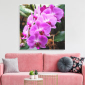 Posh Paars Orchids Stretted Canvas Print (Insitu (Woonkamer))