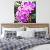 Posh Paars Orchids Stretted Canvas Print (Insitu (Slaapkamer))