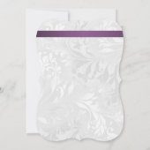 Posh Paarse Diamond Bow & Damask Sweet 16 Kaart (Achterkant)