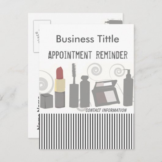 Posh Party Beauty Mode Make-up & Gezicht Uitnodiging Briefkaart (Voorkant / Achterkant)