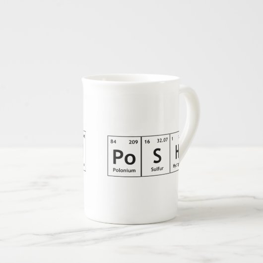 PoSH Periodic Table Elements Word Chemistry Symboo Porselein Kop (Voorkant rechts)