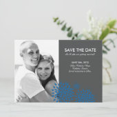 Posh Petals | Cerulean | Save the date Kaart (Staand voorkant)