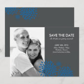 Posh Petals | Cerulean | Save the date Kaart (Voorkant / Achterkant)