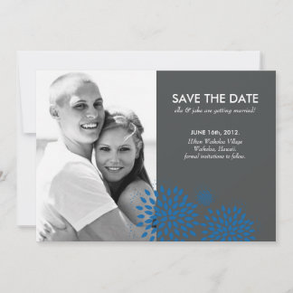 Posh Petals | Cerulean | Save the date Kaart
