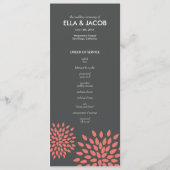 Posh Petals | koraal | Ceremony-programma Programmakaart (Voorkant)