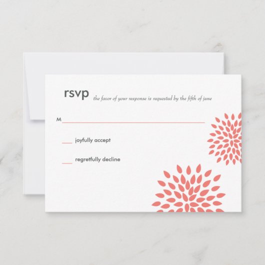 Posh Petals | koraal | RSVP Kaartje (Voorkant)