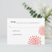Posh Petals | koraal | RSVP Kaartje (Staand voorkant)