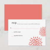 Posh Petals | koraal | RSVP Kaartje (Voorkant / Achterkant)